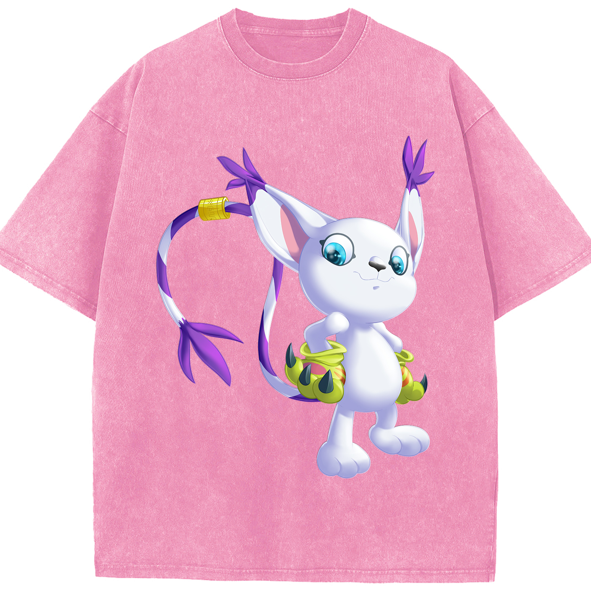 （画像用） Digimon デジタルモンスター/デジモン 綿100% ヴィンテージ風 半袖Tシャツ（フロントプリント）